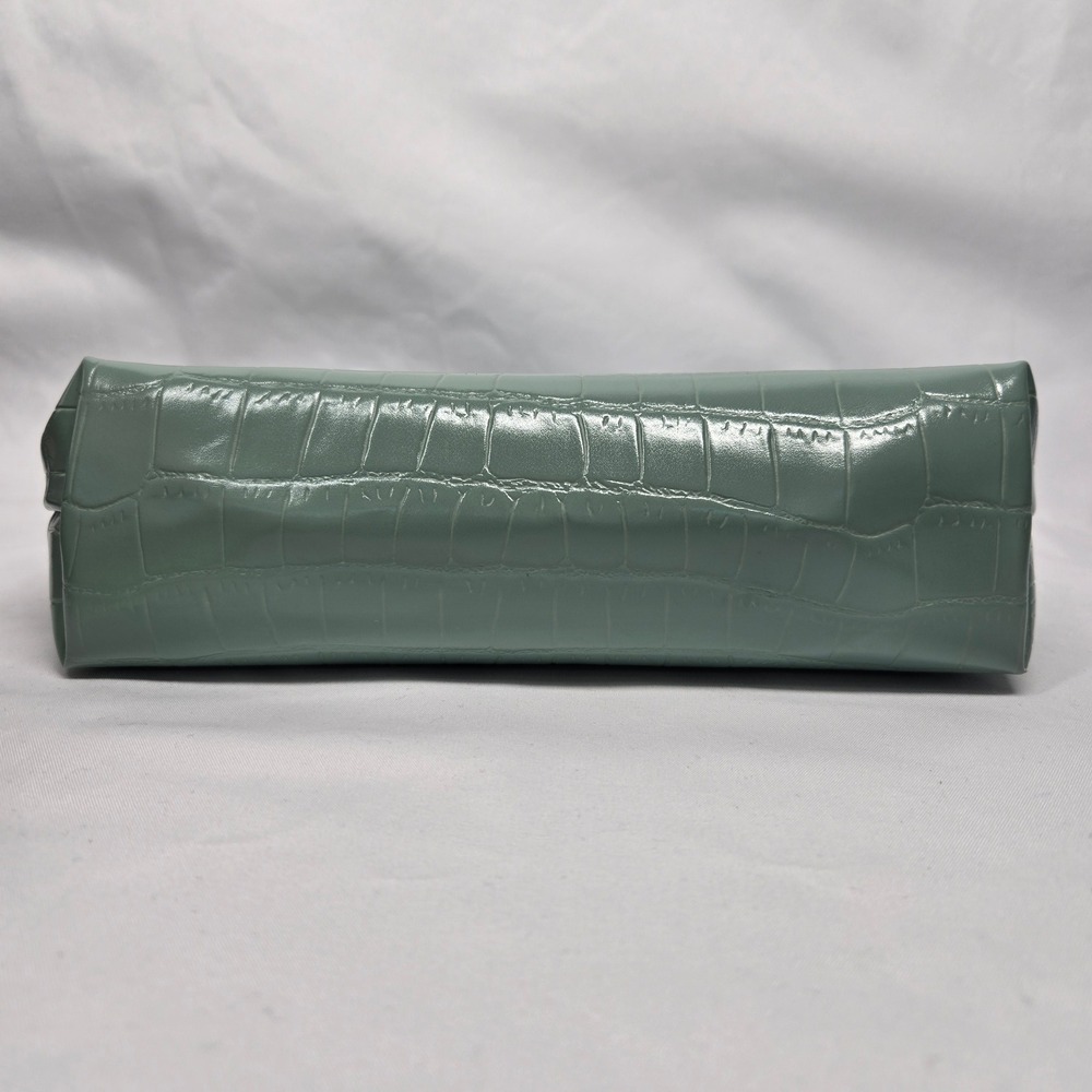 Sonia Kashuk Makeup Bag Womens Sage Green Faux Croc Embossed Cosmetic Pouch - Picture 4 of 9